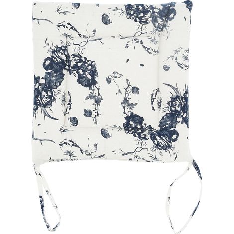Coussin de Chaise en Coton et Lin Épais, Antidérapant et Doux pour Sol (Blanc) (1/5)