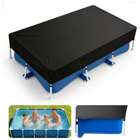 Bâche Piscine Rectangulaire, 225 x 150 cm Couverture de pour Hors-Sol Été et Hiver, Imperméable Bache Piscine, Résistant aux UV - (1/5)