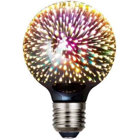 Paquete de bombillas LED Edison vintage, G20 3W, bombilla de filamento de color 3D, 300 lúmenes, 2700K (blanco cálido), bombilla decorativa, base mediana E27 (1/4)