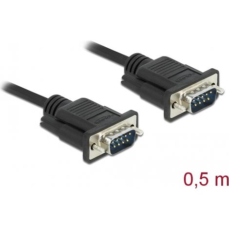 Delock Cable serie RS-232 Sub-D9 macho a macho 0,5 m