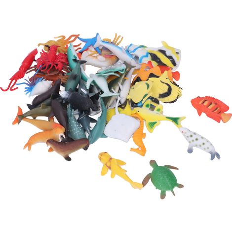 48 jouets animaux marins, matériaux écologiques, formes réalistes, mini poissons tropicaux, jouets miniatures pour enfants de 4 à 6 ans (1/5)