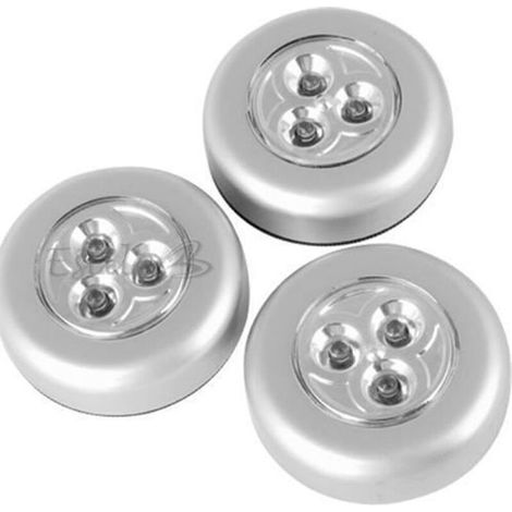LOT 3 LAMPES A 3 LED SPOT PLAFONNIER SANS FILS COLLANT (1/4)