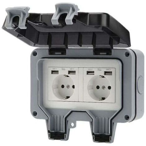 Prise de jardin, prise extérieure 16 A, interface USB, prise murale, étanche à la pluie, prise de charge (1/3)