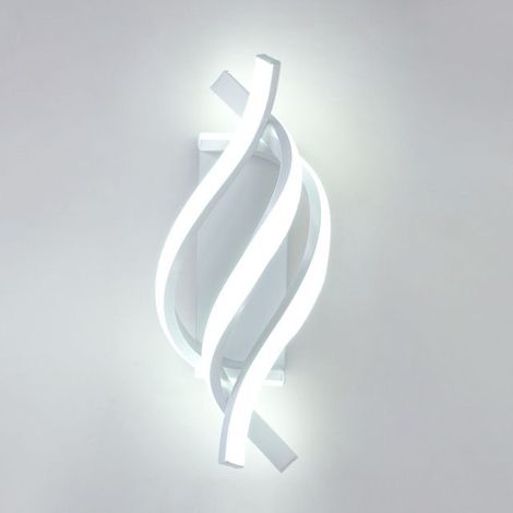 Applique murale LED moderne en aluminium, lampe spirale décorative pour intérieur, éclairage mural 3 températures, 2 pièces, design contemporain (1/4)