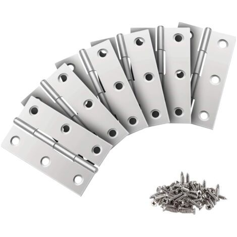 QORVA-Charnières en acier inoxydable, 24 pièces, charnières de porte de 44 mm, charnières piano pour quincaillerie de meubles, portes d'armoires et tiroirs (1/5)