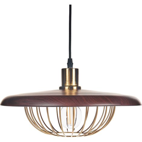 Lampe Pendante en Métal Fer Plafonnier Suspendu Doré Tordillo