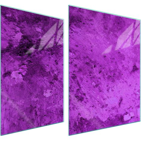 PLAQUE DE PROTECTION EN VERRE POUR POÊLE 70x52 VIOLET (1/5)