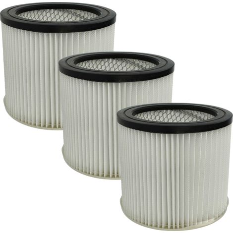 vhbw 3x filtro a pieghe piatte compatibile con Scheppach NTS30 aspiratore umido/secco - nero / bianco