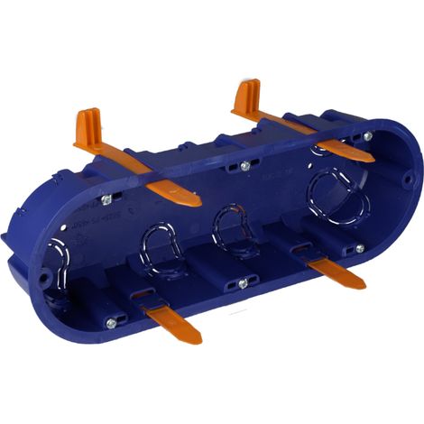 Caja de mecanismos de tabique hueco empotrable para 3 elementos fijado por bridas para tubo de hasta Ø25mm IP20 21,8x7,6x4,6cm (1/2)