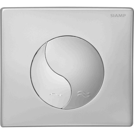 Siamp – Plaque de commande WC double volume – Finition chrome mat – Design Yin Yang – Pour installations modernes
