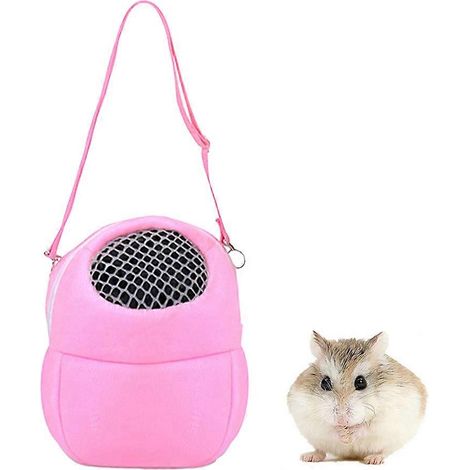 Sac à dos pour chien, sac de transport respirant pour hérisson africain et hamster, sac à main, sac de voyage pour chien et chat - Rose - Taille S (1/5)