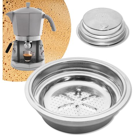 Filtre porte-dosettes 1 tasse compatible avec machines à café, accessoire de rechange pour cafetière expresso en métal acier, diamètre 60,5 mm (1/5)