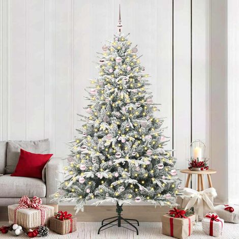 vidaXL Künstlicher vorbeleuchteter Weihnachtsbaum mit Kugelset Grün (1/5)