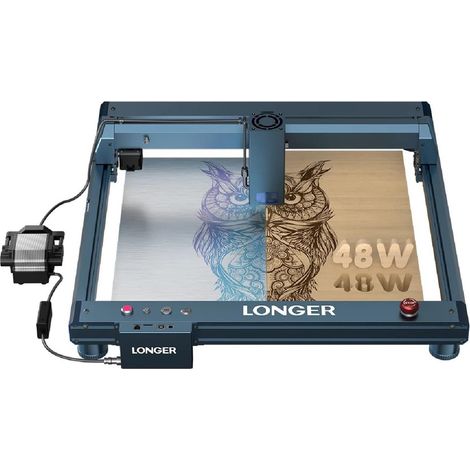 40W Laser Graviermaschine Professionaler B1 40W Lasergravierer mit Luftpumpe für DIY Denim, Edelstahl, Holz, Acryl, Farbgravur auf Metall, Erweitere Arbeitsfläche 450mm x 440 mm (1/5)