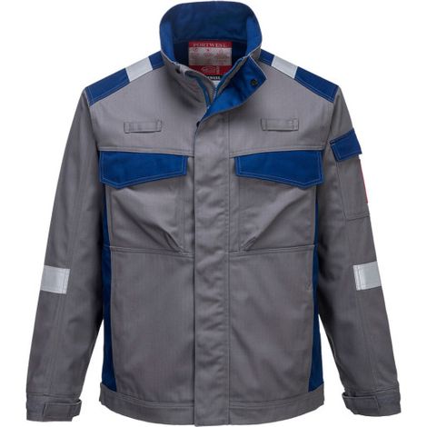 Chaqueta Bicolor Bizflame Ultra - Seguridad y Estilo - Gris - Talla XXL