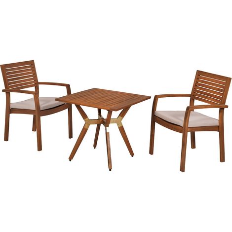 Batavia Set 3tlg Akazie Bistrotisch 70 x 70 cm