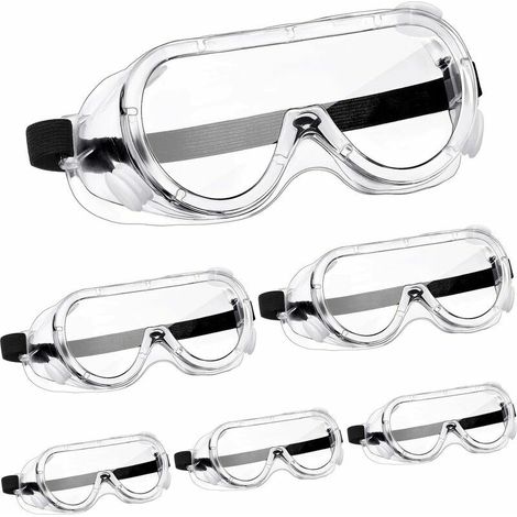 6 Paires Lunettes de Sécurité Lunettes de Protection de Sécurité Lunettes Résistantes aux Éclaboussures Chimiques Lunettes Ajustables Transparentes pour Maison, Laboratoire (1/5)