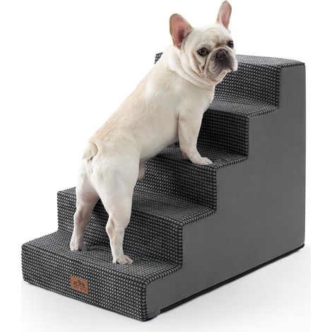 1 Escalier Pour Chien 5 Marches Mousse Haute Densité Housse Lavable Antidérapant Lit Canapé (1/5)