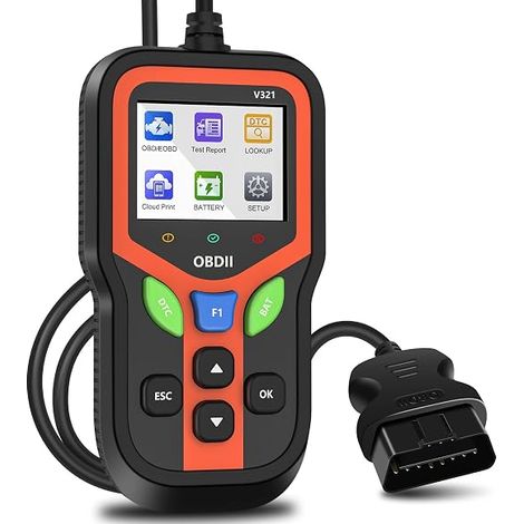 Outil de diagnostic automobile OBD2, lecture des codes défauts de diagnostic OBDII/EOBD, 10 langues. Outil de diagnostic automobile DTC pour tous les véhicules après 2002. (1/5)