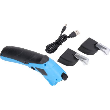Ciseaux électriques sans fil rechargeables par USB pour la découpe de tissus, avec 2 lames. (1/5)