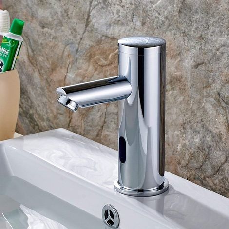 Infrared Sensor Washbasin Faucet, Non-Contact Cold Water Automatic Mixer Tap for Bathroom, Hygienic Water Saver, Easy Installation (1/5)