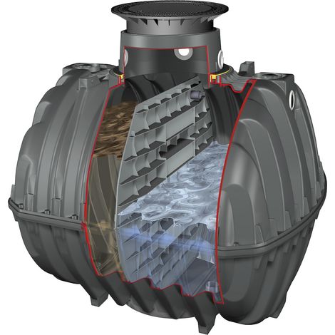 CARAT Klärbehälter 6500L PKW-bef. m. TW., Tankd. Maxi