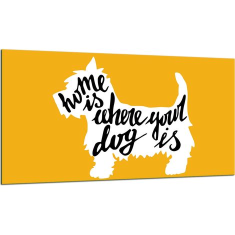PLAQUE DE PROTECTION EN VERRE POUR CUISINIÈRE 90x52 DOG (1/5)