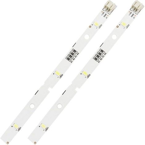 Bande lumineuse LED en 2 parties compatible avec les réfrigérateurs RONGSHENG/HISENSE E349766 MDDZ-162A 1629348 DC12V 2W, (16 x 1cm) (1/4)