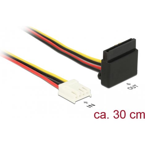 Delock Cable de alimentaciÃ³n para disquete de 4 contactos hembra  SATA hembra de 15 contactos de metal y 30 cm
