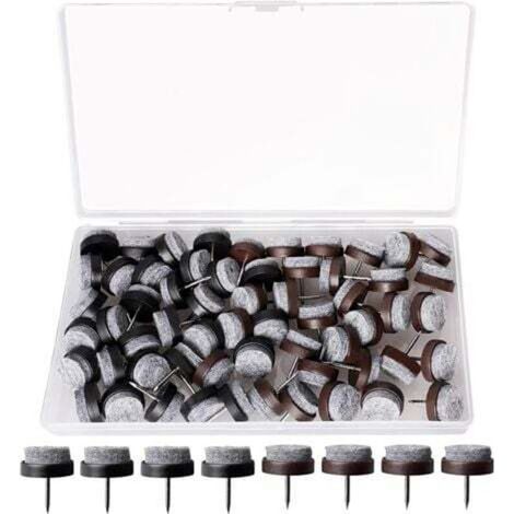 [NEVER USED] Set of 60 Furniture Glides, 20mm Nail-on Chair Glides, Round Felt Chair Glides for Protecting Table, Chair, Furniture, and Floor Legs
