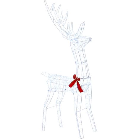 3D Weihnachtsrentier LOVIISA 300 LEDs Kaltweiß 70 x 26 x 128 cm vidaXL