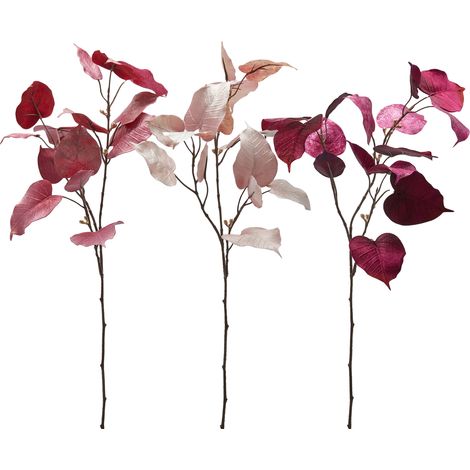 Fiore di Ficus con foglie in velluto, altezza da 80 cm -Rosa (1/5)