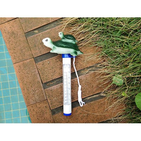 Thermomètre de piscine flottant, thermomètre de température de l'eau avec cordon et petit-déjeuner Spa Aquarium Jacuzzi Bassin à poissons (petite tortue) pour toutes les piscines extérieures et intéri (1/2)