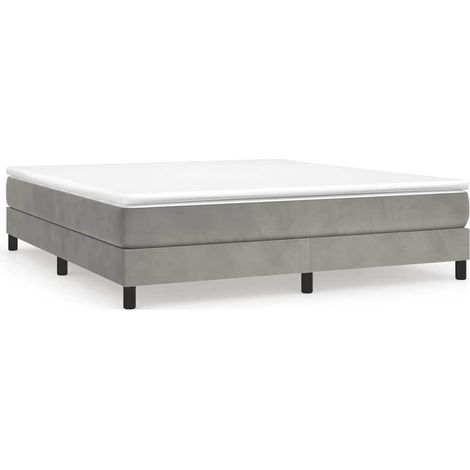 Maison Exclusive - Sommier à lattes de lit et matelas Gris clair 180x200cm Velours (1/5)
