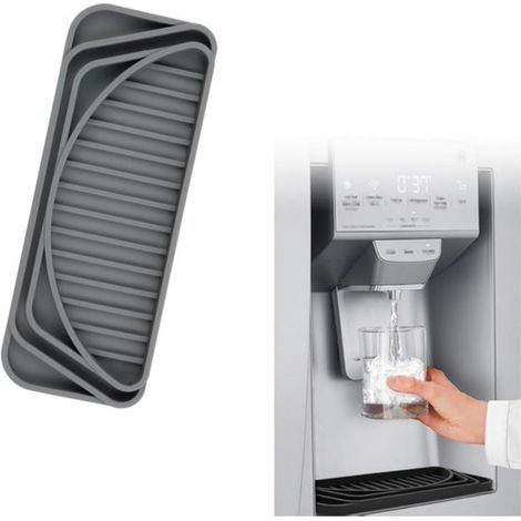 Vaschetta raccogligocce per dispenser d'acqua - Tappetino rettangolare antiscivolo in silicone - Protezione per vaschetta raccogligocce ritagliabile - Per scarico - Grigio 20 cm (1/5)