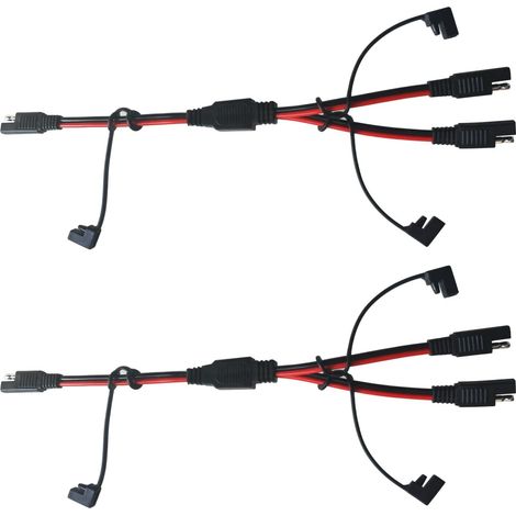 Cavo di prolunga splitter da SAE a 2 SAE, cavo splitter a Y da 1 a 2 SAE, cavo fotovoltaico SAE, connettore rapido a 2 pin per cavo di alimentazione CC (1/5)