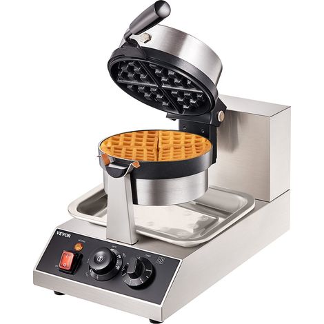 Gaufrier Électrique 1300 W Moule 190,5 x 190,5 x 20 mm Machine à Gaufres avec Revêtement Anti-Adhésif Appareil à Croque-Monsieur 50-300 ℃ Chauffage Double-Face pour Soirée Fête Pâques ou Noël (1/5)