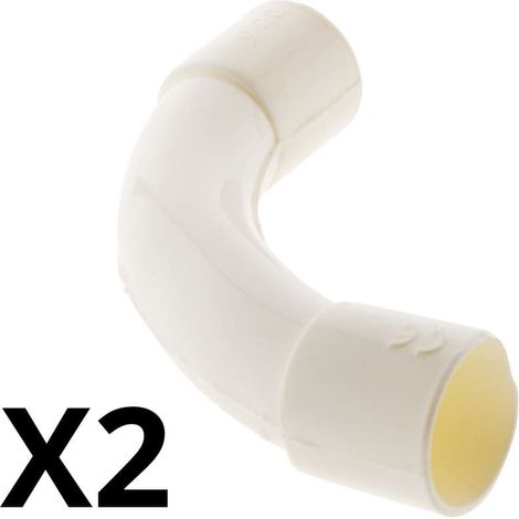 Lot de 2 courbes grand rayon Ø20mm - Blanc - Zenitech