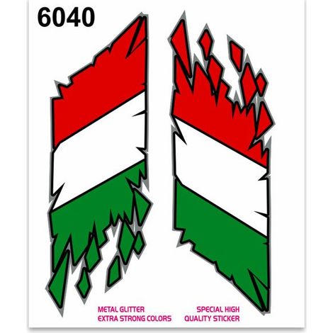 Adesivi Stickers Standard Bandiera Italia Lacerata 10 x 12 cm