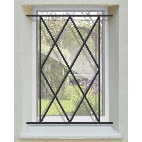 DMS – Grille de défense pour fenêtre – Acier prépeint – Dimensions H 45 cm x L 40 cm – Pose facile par scellement – Fabrication française