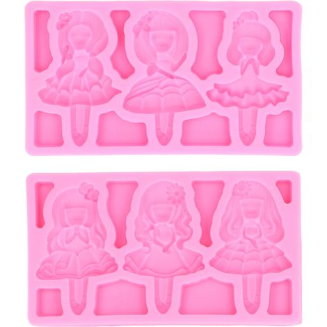 2 Pièces Moule en Silicone Forme Fille Facile à Démouler Souple pour Gâteau Chocolat Fondant (1/5)