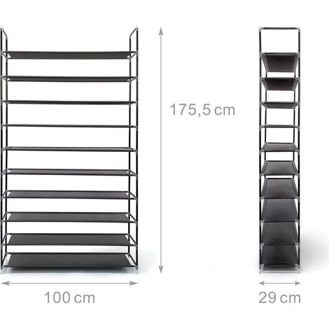 Helloshop26 – Étagère à chaussures démontable 50 paires – Dimensions 175,5 x 100 x 29 cm – Cadre acier et compartiments fibre – Montage rapide (1/5)