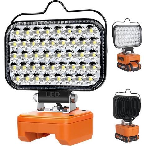 Lampe De Chantier Sans Compatible Avec Worx 20V Batterie,Projecteur Sans Fil 108W 5400 Lm Avec Ports Usb Type-C Pour Clairag[CA144] (1/5)