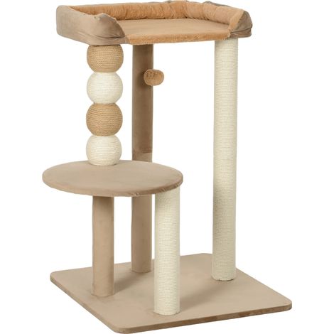 Arbre à chat, Caractéristiques de jeu engageantes, Construction durable, marron (1/2)