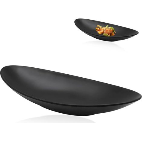 1 Plateau Clés, Design Ovale Noir Mat, Résine Mélamine A5, Pour Bijoux Et Pièces, Salon Et Entrée (1/5)