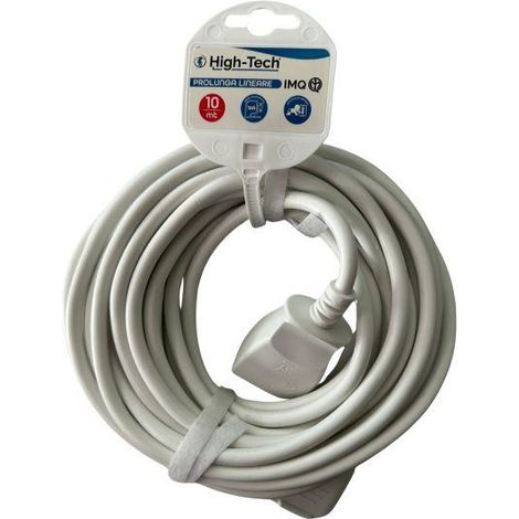 HIGH-TECH PROLUNGA 10MT - 16A 2P+T PRESA P11 BIP 10/16A C/PROTEZIONE BAMBINI BIANCA MATERIALE ELETTRICO
