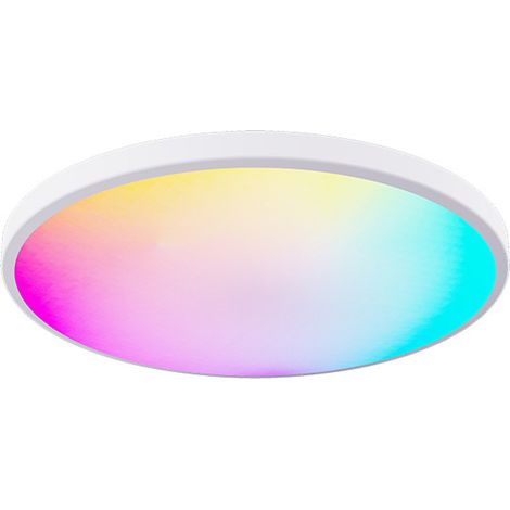 Plafonnier LED rond de couleur RGBCW Neoglint pour chambre à coucher, salon, intensité variable en continu avec télécommande RF (1/5)