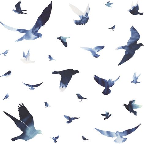 Stickers - Oiseaux Bleus - Hauteur 92,71 cm (1/3)