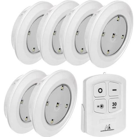 Lampe LED sans fil - MCE165 - Télécommande incluse - 6 pièces - Éclairage mural et plafond (1/5)