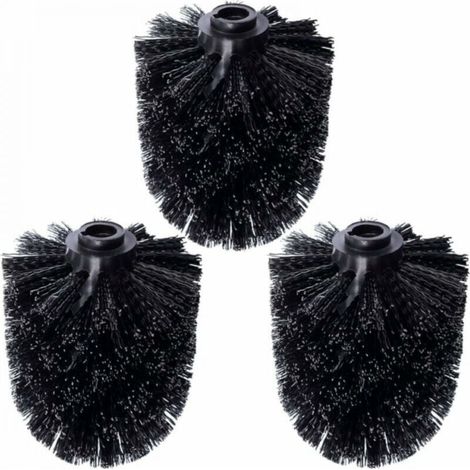 Set mit 3 Ersatz-Toilettenbürstenköpfen, schwarze Ersatzbürste, schwarzer Ersatzbürstenkopf, einzelne Bürste (1/3)